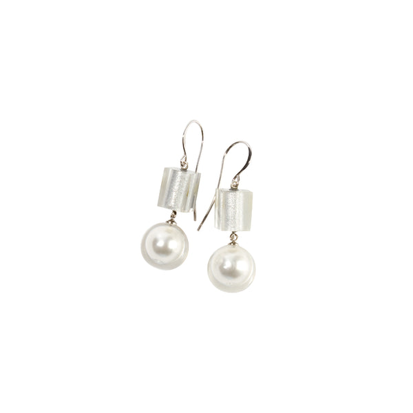 Zsiska VINTAGE PEARLS Short Hook Earring - SilverPearl - The uniek | lifestyle you need