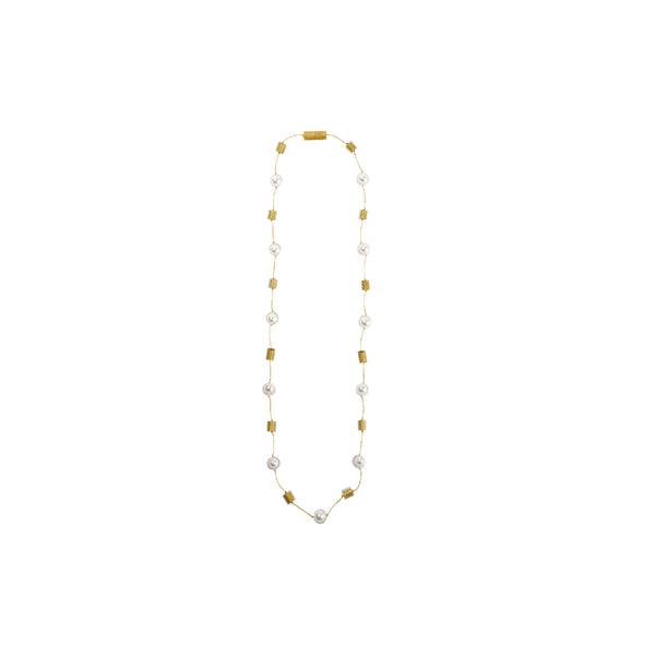 Zsiska VINTAGE PEARLS 23 Beads Lock Necklace - GoldPearl - The uniek | lifestyle you need