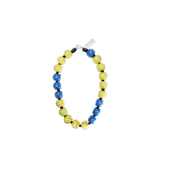 COLOURFULBEADS - necklace - Yellow/blue