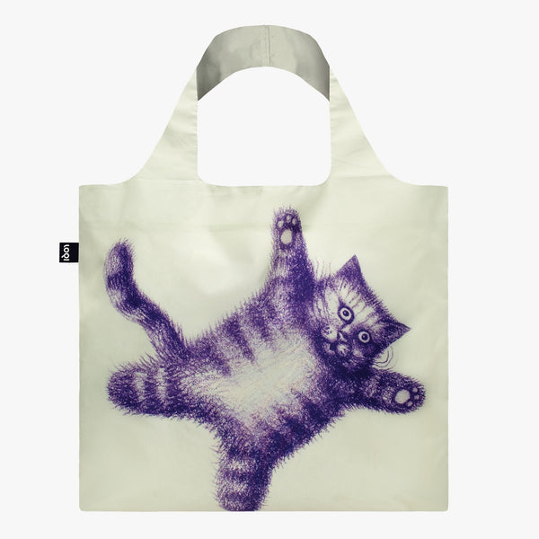 LOQI Flying Purr-ple Cat Recycled Bag - The uniek | lifestyle you need