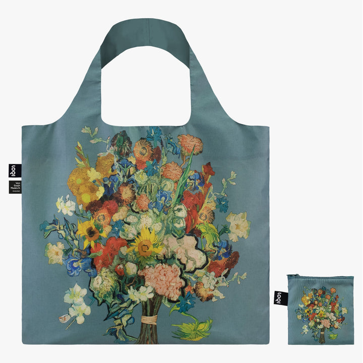 LOQI Flower Pattern Blue Bag - The uniek | lifestyle you need