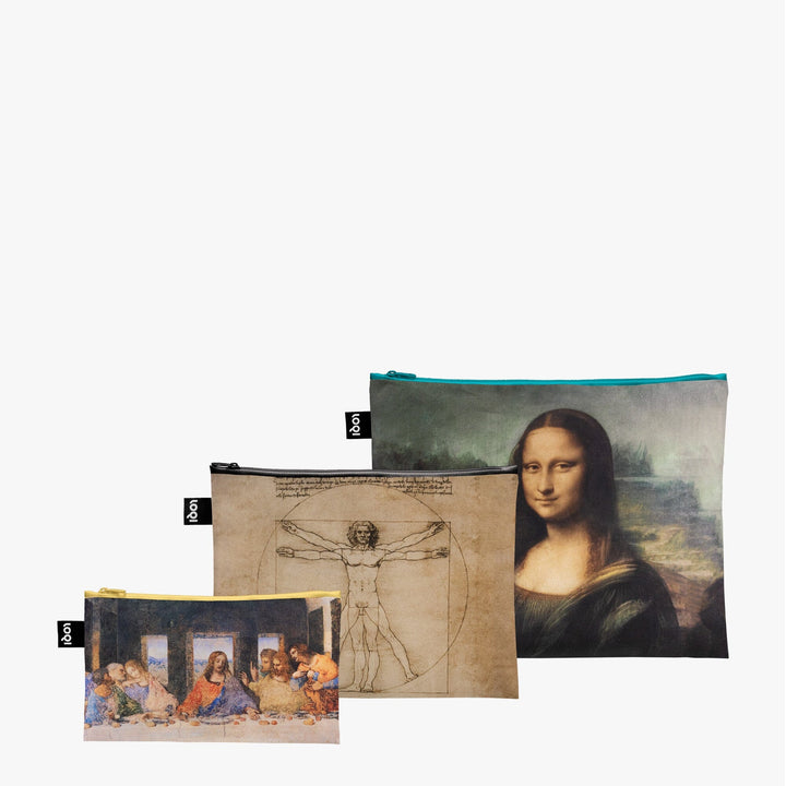 LOQI Mona Lisa, The Vitruvian Man, The Last Supper Recycled Zip Pockets - The uniek | lifestyle you need