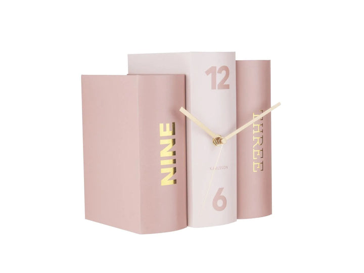 Karlsson Table clock Book - Pink Tones Paper - The uniek | lifestyle you need